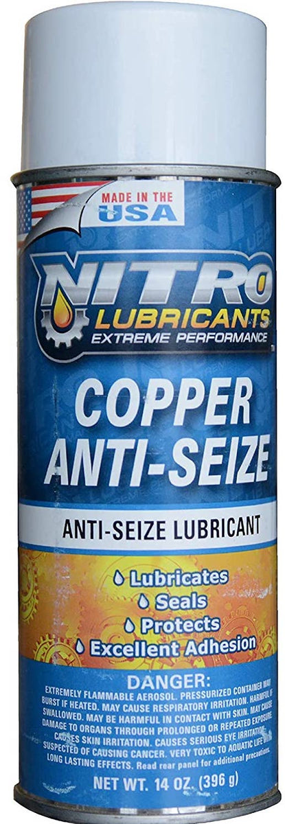 Nitro Lubricants Copper Spray Anti-Sieze - Copper Based Compound - Spray  Lubricant - Great for Use On Spark Plug Threads, Brake Parts, Stainless  Steel, Aluminum